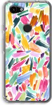 Case Company® - Google Pixel 3a hoesje - Watercolor Brushstrokes - Soft Cover Telefoonhoesje - Bescherming aan alle Kanten en Schermrand