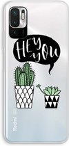 Case Company® - Xiaomi Redmi Note 10 5G hoesje - Hey you cactus - Soft Cover Telefoonhoesje - Bescherming aan alle Kanten en Schermrand