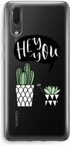 Case Company® - Huawei P20 hoesje - Hey you cactus - Soft Cover Telefoonhoesje - Bescherming aan alle Kanten en Schermrand