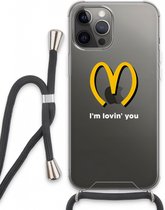 Case Company® - iPhone 13 Pro Max hoesje met Koord - I'm lovin' you - Telefoonhoesje met Zwart Koord - Extra Bescherming aan alle Kanten en Over de Schermrand