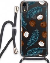 Case Company® - iPhone XR hoesje met Koord - Kokosnoot - Telefoonhoesje met Zwart Koord - Extra Bescherming aan alle Kanten en Over de Schermrand