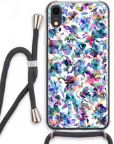 Case Company® - iPhone XR hoesje met Koord - Hibiscus Flowers - Telefoonhoesje met Zwart Koord - Extra Bescherming aan alle Kanten en Over de Schermrand