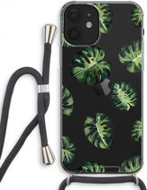 Case Company® - iPhone 12 hoesje met Koord - Tropische bladeren - Telefoonhoesje met Zwart Koord - Extra Bescherming aan alle Kanten en Over de Schermrand