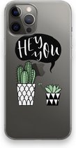 Case Company® - iPhone 12 Pro Max hoesje - Hey you cactus - Soft Cover Telefoonhoesje - Bescherming aan alle Kanten en Schermrand