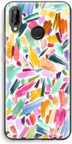 Case Company® - Huawei P20 Lite hoesje - Watercolor Brushstrokes - Soft Cover Telefoonhoesje - Bescherming aan alle Kanten en Schermrand