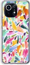 Case Company® - Xiaomi Mi 11 hoesje - Watercolor Brushstrokes - Soft Cover Telefoonhoesje - Bescherming aan alle Kanten en Schermrand