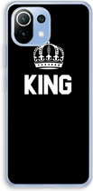 Case Company® - Xiaomi Mi 11 Lite hoesje - King zwart - Soft Cover Telefoonhoesje - Bescherming aan alle Kanten en Schermrand