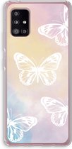 Case Company® - Samsung Galaxy A51 5G hoesje - White butterfly - Soft Cover Telefoonhoesje - Bescherming aan alle Kanten en Schermrand