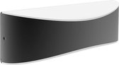 LED Tuinverlichting - Tuinlamp - Draytron Piri Up and Down - Wandlamp Buiten - 10W - Warm Wit 3000K - Ovaal - Mat Antraciet - Aluminium