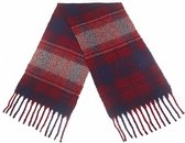sjaal Gestreept dames 190 x 50 cm polyester blauw/rood