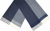 sjaal Patroon dames 180 x 68 cm polyester donkerblauw