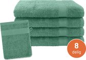 EM Bath Set Zeegroen - 4x Handdoek 50x100cm + 4x Washand 16x21cm