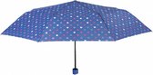 paraplu Stippen dames 96 cm microfiber blauw