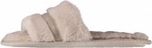 homeslippers dames textiel taupe maat 37/38