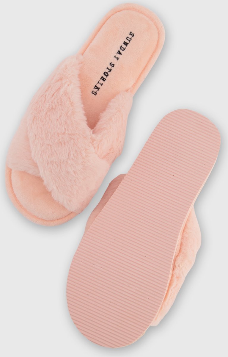 Dames Schoenen voor voor Platte schoenen voor Pantoffels Hunkemöller Slippers Fake Fur in het Roze 