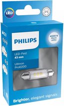 Philips Ultinon Pro6000 C10W 43mm 4000k enkele lamp 11866WU60X1