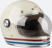 Bell Bullitt Stripes - Motorhelm - Parelwit - Maat Medium