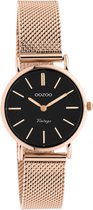 OOZOO Vintage series - rosé goudkleurige horloge met rosé goudkleurige metalen mesh armband - C20234 - Ø28