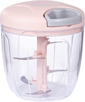 Doogo® groentesnijder met trekkoord – Hakmolen – 900 ML – Groentehakker – Kruidenmolen – Uiensnijder – Pink