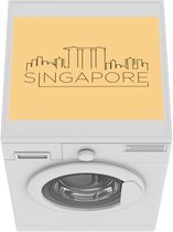 Wasmachine beschermer - Wasmachine mat - Skyline Singapore geel - 55x45 cm - Droger beschermer