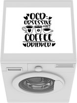 Wasmachine beschermer - Wasmachine mat - Spreuken - OCD obsessive coffee drinker - Quotes - 55x45 cm - Droger beschermer