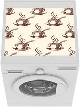 Wasmachine beschermer mat - Patronen - Vintage - Koffie - Breedte 55 cm x hoogte 45 cm