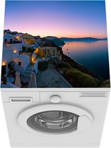 Wasmachine beschermer mat - Vissersdorp Oia bij Santorini Griekenland met zonsopkomst - Breedte 60 cm x hoogte 60 cm