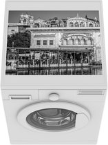 Wasmachine beschermer mat - Brug naar de Harmandir Sahib in Amritsar in het zwart-wit - Breedte 55 cm x hoogte 45 cm