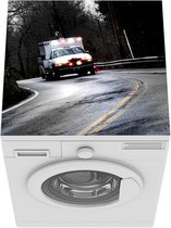 Wasmachine beschermer mat - Ambulance op weg naar een ongeluk - Breedte 60 cm x hoogte 60 cm