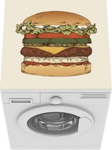 Wasmachine beschermer mat - een klassieke hamburger - Breedte 60 cm x hoogte 60 cm