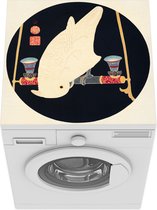 Wasmachine beschermer mat - A white macaw - Itō Jakuchū - Breedte 60 cm x hoogte 60 cm