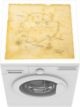 Wasmachine beschermer mat - Een gouden schatkaart - Breedte 60 cm x hoogte 60 cm