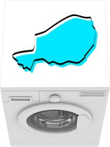 Wasmachine beschermer mat - Illustratie van het land Niger in het blauw - Breedte 60 cm x hoogte 60 cm