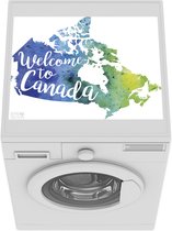 Wasmachine beschermer mat - Illustratie van Canada in het groen en blauw - Breedte 55 cm x hoogte 45 cm