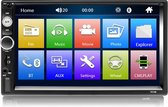 TechU™ Autoradio AT37 – 2 Din – Écran tactile 7” – Bluetooth – Android & iOS – Appel mains libres – Radio FM – USB – Incl. Télécommande