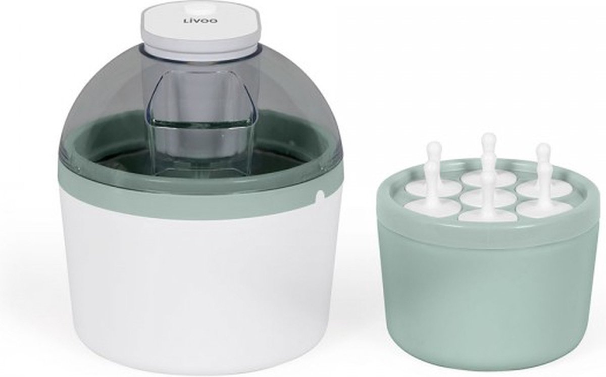 Livoo DOM461 ijsmachine Milkshakemaker 1 l 12 W Zwart Groen Doorschijnend Wit