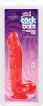Jelly Jewels - Cock And Balls With Suction Cup Ruby - Realistic Dildos ruby