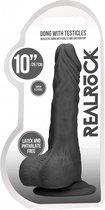 Dong with testicles 10'' - Black - Realistic Dildos black