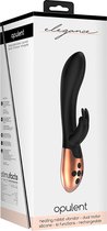 Heating Rabbit Vibrator - Opulent - Black - Silicone Vibrators black