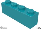 Lego Bouwsteen 1 x 4, 3010 Donker Turquoise 100 stuks