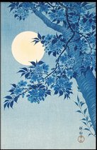 Walljar - Ohara Koson - Blossoming Cherry On A Moonlight Night - Muurdecoratie - Poster met lijst