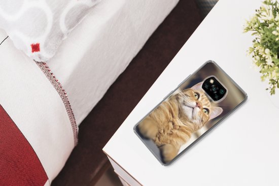 Coque Xiaomi Poco X3 Pro - Chat - Canapé - Oranje - Coque de téléphone en Siliconen