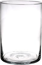 Cilinder vaas/vazen van glas D18 x H25 cm transparant - Transparant - Vazen/vaas - Boeketvazen