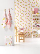 Roomblush - Behang Confetti - Geelroze - Vliesbehang - 200cm x 285cm