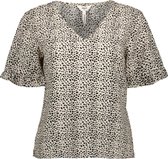 Object Blouse Objseline S/s Top 120 Div 23039422 Sandshell/black Dots Dames Maat - W36