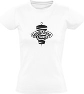 Shawarma Doner | Dames T-shirt | Wit | Junkfood | Fastfood | Meal | Lunch | Diner | Maaltijd | Turks | Perzisch