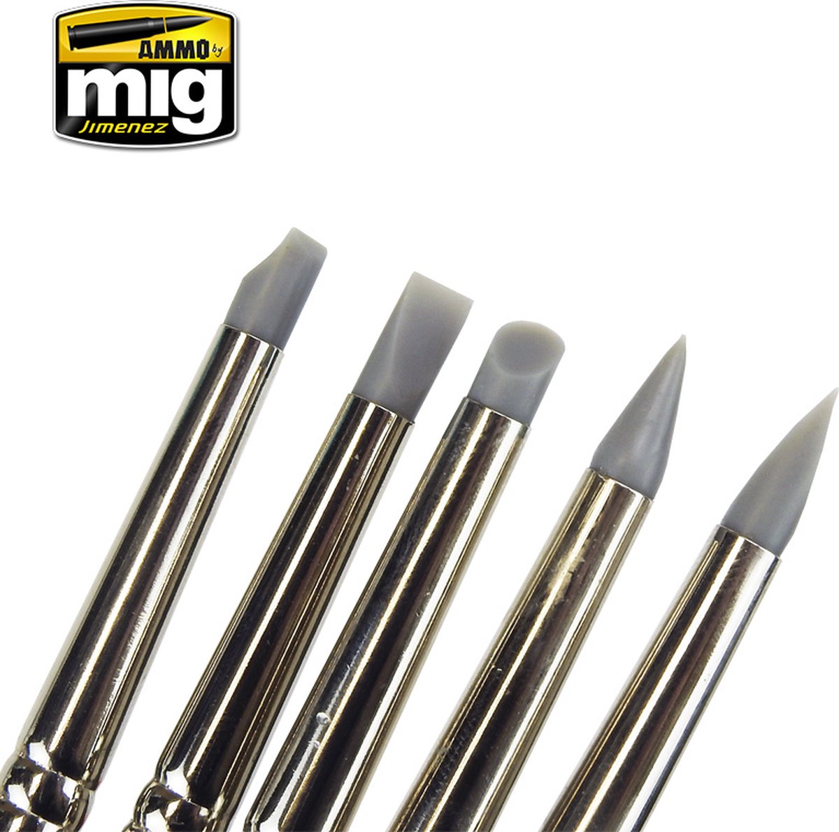 Afbeelding van product Mig - Rubber Brush Set - MIG7606 - modelbouwsets, hobbybouwspeelgoed voor kinderen, modelverf en accessoires
