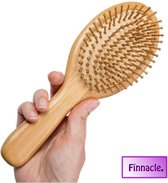 Finnacle - Bamboe haarborstel - Hoofdhuid massage borstel - Haarborstel - Rond - Groot - 23.5 x 8.5cm