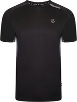 Het Dare2B Peerless II T-shirt met korte mouwen - heren - Q-Wic Plus - lichtgewicht - Zwart