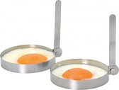 spiegelei-ringen 8,5 cm staal zilver 2 stuks